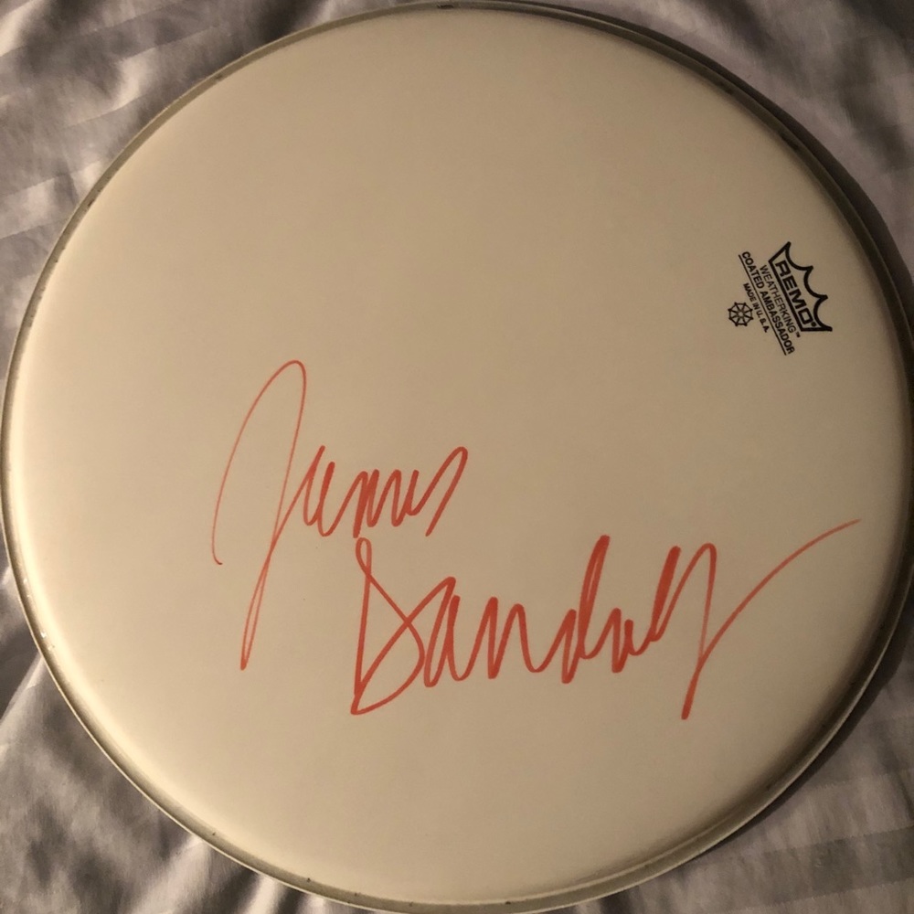 James Gandolfini autographed drum head.
